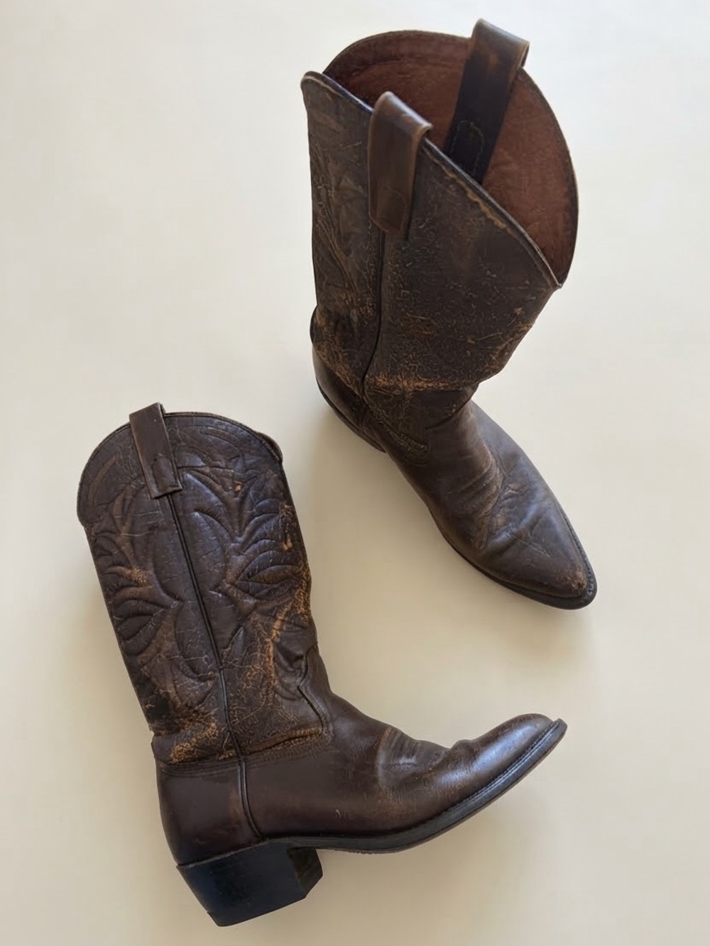 Made In Texas Sz 8 Brown Man Made Material Western Cowboy Boots